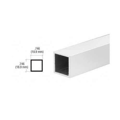 CRL D70A Satin Anodized 3/4" Square Tube Extrusion 144" Stock Length