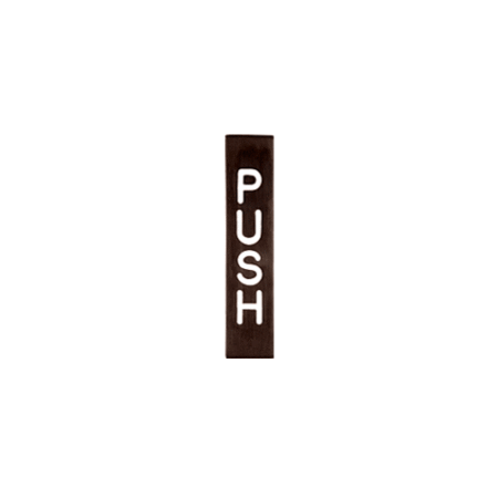 CRL 1445GW Etched Bronze with White Letter "PUSH" Sign