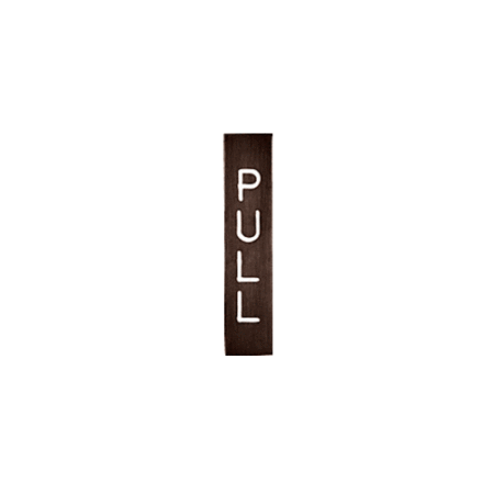 CRL 1446GW Etched Bronze with White Letter "PULL" Sign