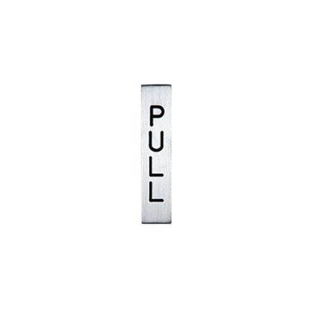 CRL 1446G Etched Aluminum with Black Letter "PULL" Sign