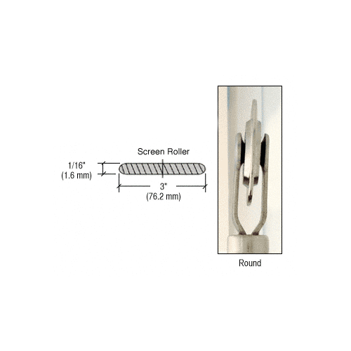 CRL 27166RN Round Edge Steel Screen Roller with 3" x 1/16" Wheel