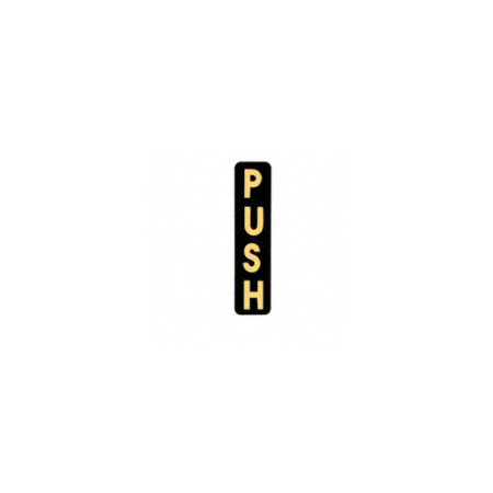 CRL 3188732 Vertical Black with Gold Letters "PUSH" Decal