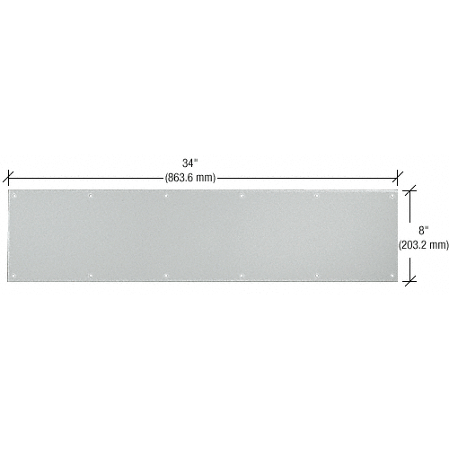 CRL 37PB 8" x 34" Polished Brass Kick Plate for 36" Doors