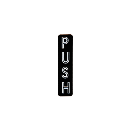 CRL 566VA Vertical Black with Silver Letters "PUSH" Decal