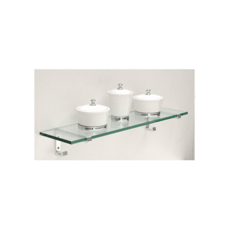 CRL 624BHK Satin Chrome 6" x 24" Big Hook Glass Shelf Kit