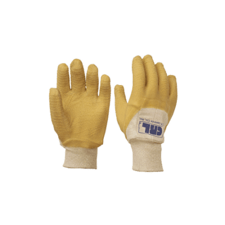 CRL 63PNFW Regular Knit Wrist Wrinkle Finish Natural Rubber Palm Gloves