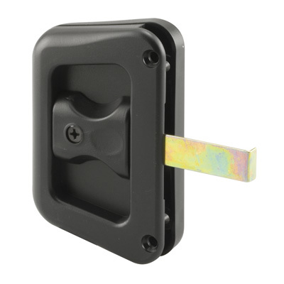 CRL A187 Black Sliding Screen Door Latch and Pull With 3" Screw Holes for Hat Section Doors