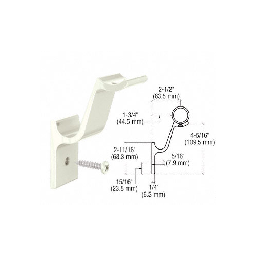 CRL ARHB1AGY Agate Gray Quick Connect Aluminum Hand Rail Bracket for 1-1/2" Diameter Tubing