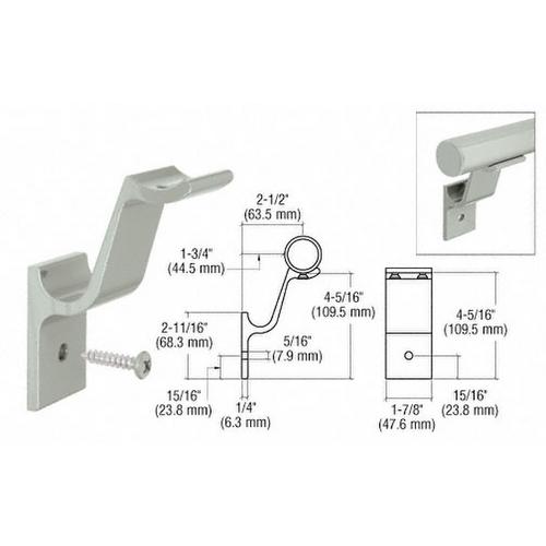 CRL ARHB1AGY Agate Gray Quick Connect Aluminum Hand Rail Bracket for 1-1/2" Diameter Tubing