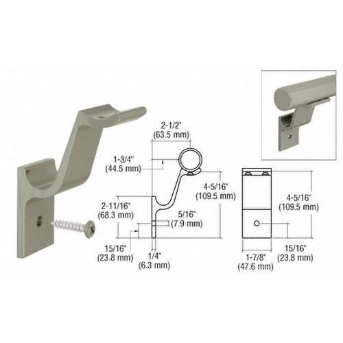 CRL ARHB1AGY Agate Gray Quick Connect Aluminum Hand Rail Bracket for 1-1/2" Diameter Tubing