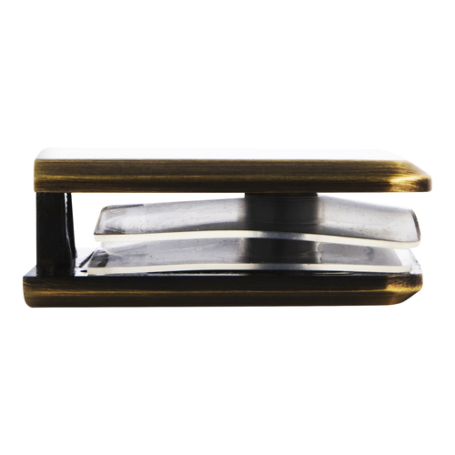 CRL BCU4BBRZ Brushed Bronze Beveled Hole-in-Glass Style Wall Mount Heavy-Duty Glass Clamp