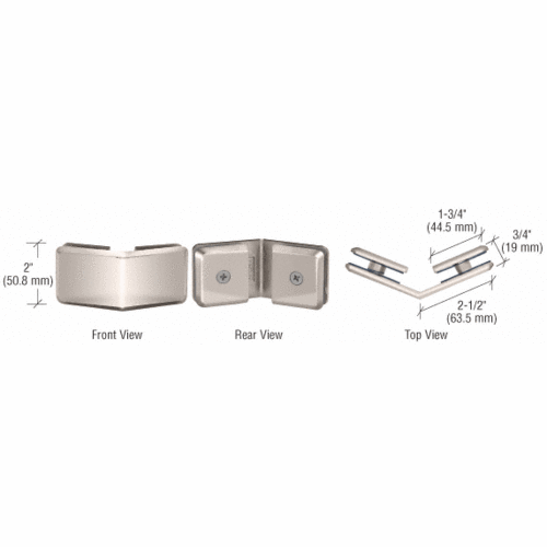 CRL BGC135CH Chrome Beveled 135 degree Glass-to-Glass Clamp