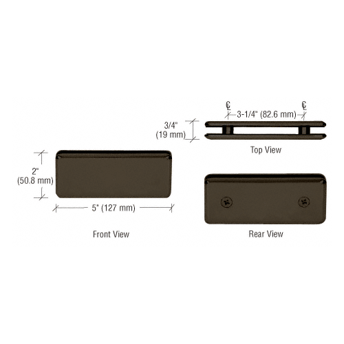 CRL BGC1800RB Oil Rubbed Bronze Beveled 180 degree Glass-to-Glass Clamp