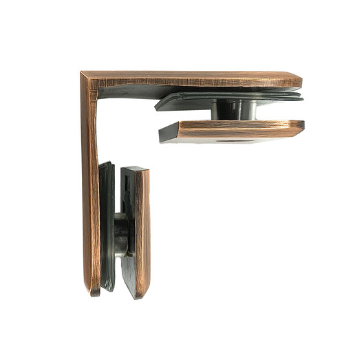 CRL BGC90BBRZ Brushed Bronze Beveled Style 90 degree Glass-to-Glass Clamp