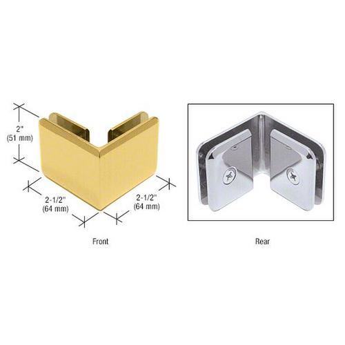 CRL BGC90BBRZ Brushed Bronze Beveled Style 90 degree Glass-to-Glass Clamp