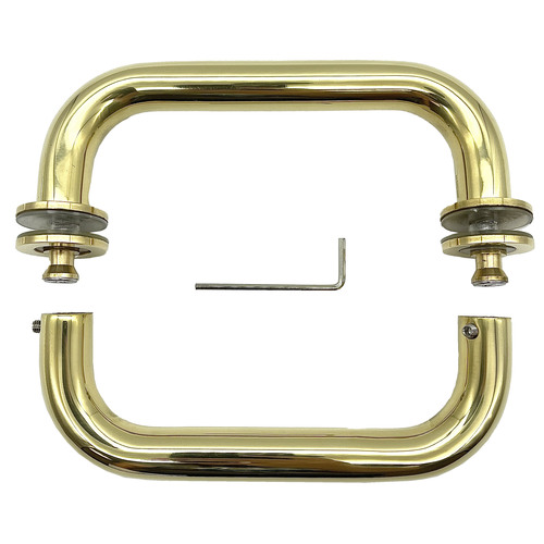 CRL BM6X6SB Satin Brass 6" BM Series Tubular Back-to-Back Pull Handle