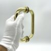 CRL BM6X6SB Satin Brass 6" BM Series Tubular Back-to-Back Pull Handle