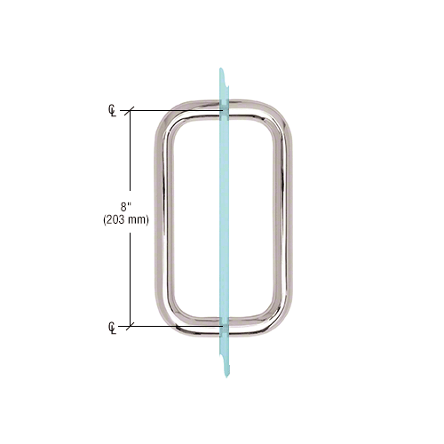 CRL BMNW8X8PN Polished Nickel 8" BM Series Back-to-Back Handle Without Metal Washers