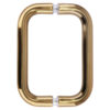 CRL BPD6GP Gold Plated 6" Back-to-Back Solid Brass 3/4" Diameter Pull Handles Without Metal Washers