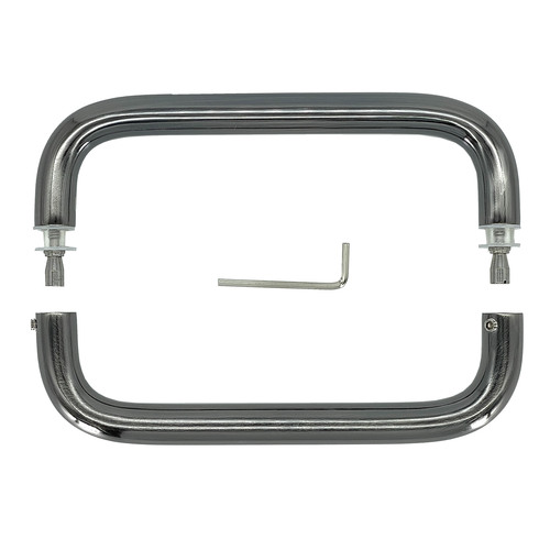 CRL BPD8CH Polished Chrome 8" Back-to-Back Solid 3/4" Diameter Pull Handles Without Metal Washers