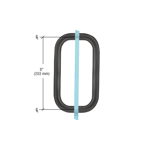 CRL BPD8CH Polished Chrome 8" Back-to-Back Solid 3/4" Diameter Pull Handles Without Metal Washers