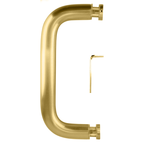 CRL BPS6SB Satin Brass 6" Single-Sided Solid 3/4" Diameter Pull Handle Without Metal Washers