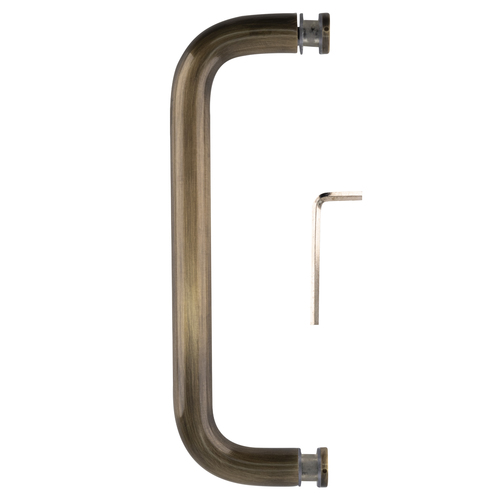 CRL BPS8SB Satin Brass 8" Single-Sided Solid 3/4" Diameter Pull Handle Without Metal Washers