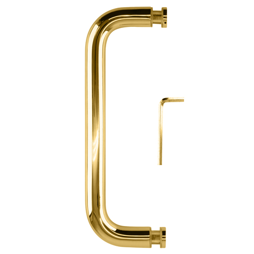 CRL BPS8SB Satin Brass 8" Single-Sided Solid 3/4" Diameter Pull Handle Without Metal Washers