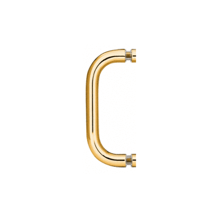 CRL BPS6GP Gold Plated 6" Single-Sided Solid 3/4" Diameter Pull Handle Without Metal Washers