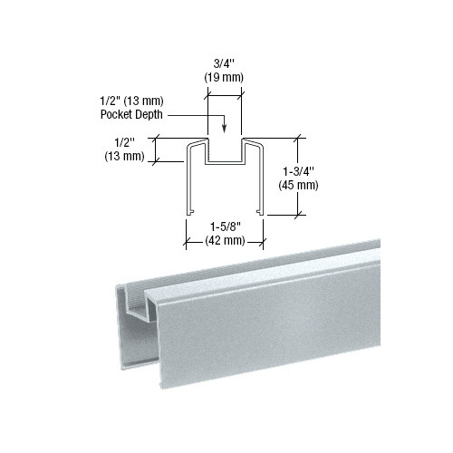 CRL BRGLSW Sky White 200, 300, 350, and 400 Series Bottom Rail for Glass 241" Long