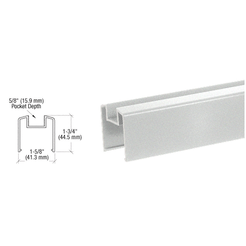 CRL BRGLSS Metallic Silver 200, 300, 350, and 400 Series Bottom Rail for Glass 241" Long