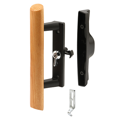 CRL C1064 Wood/Aluminum Keyed Internal Lock Sliding Glass Door Handle Set with 3-15/16" Screw Holes for Viking Doors