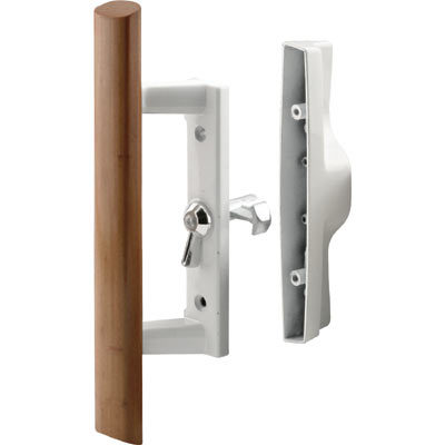 CRL C1194 Wood/White Internal Lock Handle Set 3-1/2" Screw Holes