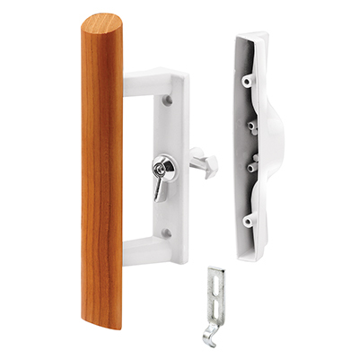 CRL C1064 Wood/Aluminum Keyed Internal Lock Sliding Glass Door Handle Set with 3-15/16" Screw Holes for Viking Doors