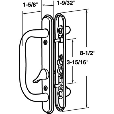 CRL C1285 Bronze Diecast 8-1/2" Mortise - Style Handle 3-15/16" Screw Holes