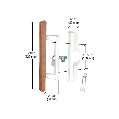 CRL C1064 Wood/Aluminum Keyed Internal Lock Sliding Glass Door Handle Set with 3-15/16" Screw Holes for Viking Doors