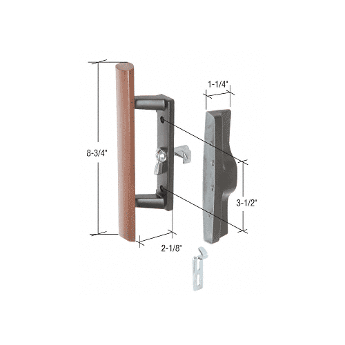 CRL C1241 Wood/Black Internal Keyed Lock Handle Set 3-1/2" Screw Holes