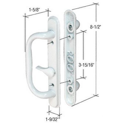 CRL C1284 White Diecast 8-1/2" Mortise - Style Handle 3-15/16" Screw Holes