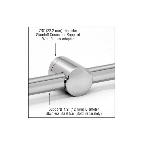 CRL CBR8PS 316 Polished Stainless Center Standoff Connector (Flat Back)