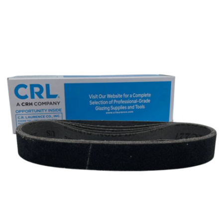 CRL CRL118X21320X 1-1/8" x 21" 320X Grit Glass Grinding Belt for Portable Sanders - 10/Bx