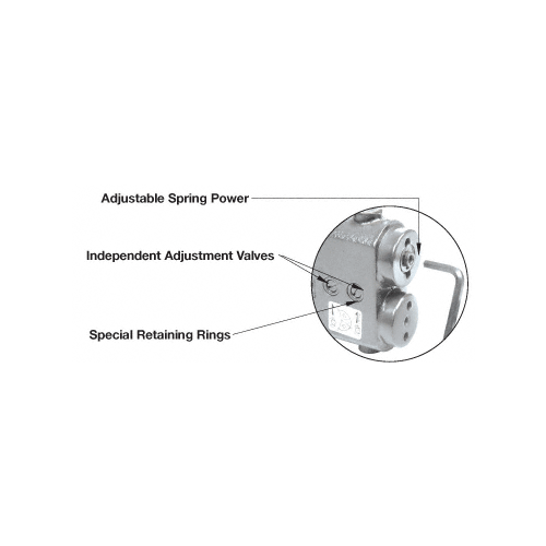 CRL CRL6772 Adjustable Spring Power 105 degree No Hold Open Overhead Concealed Closer Body Only