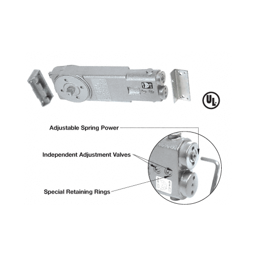 CRL CRL6772 Adjustable Spring Power 105 degree No Hold Open Overhead Concealed Closer Body Only