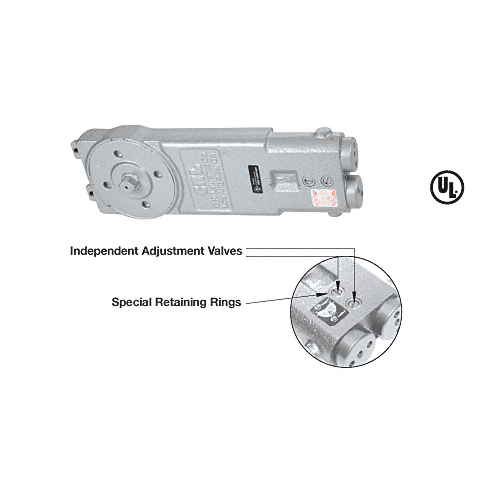 CRL CRL7672 Diamond Style Spindle 8.5 Lb. Exterior 105 degree No Hold Open Retrofit Overhead Concealed Closer Body Only