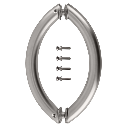 CRL CSH6X6SC Satin Chrome 6" Crescent Style Back-to-Back Pull Handles Without Metal Washers