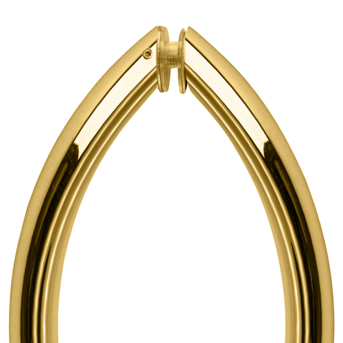 CRL CSH8X8BR Polished Brass 8" Crescent Style Back-to-Back Pull Handles Without Metal Washers