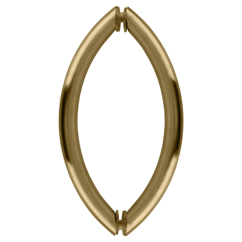 CRL CSH8X8BR Polished Brass 8" Crescent Style Back-to-Back Pull Handles Without Metal Washers