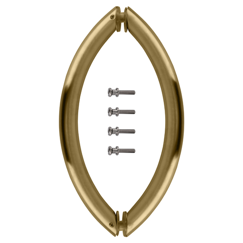 CRL CSH8X8BR Polished Brass 8" Crescent Style Back-to-Back Pull Handles Without Metal Washers