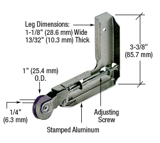 CRL B748 Stamped Aluminum Corner Insert With 1" Stainless Steel Ball-Bearing Center Groove Sliding Screen Door Roller for Jim Walters