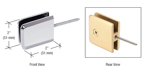 CRL BGC186PN Polished Nickel Square Beveled Wall Mount Movable Transom Clamp