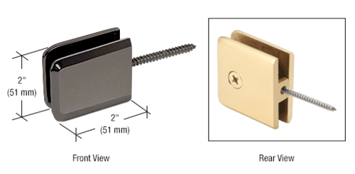 CRL BGC186PN Polished Nickel Square Beveled Wall Mount Movable Transom Clamp